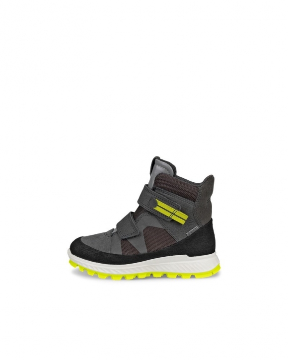 ECCO Exostrike Kinder Halbhoher Stiefel aus Nubukleder mit Gore-Tex - Grau
