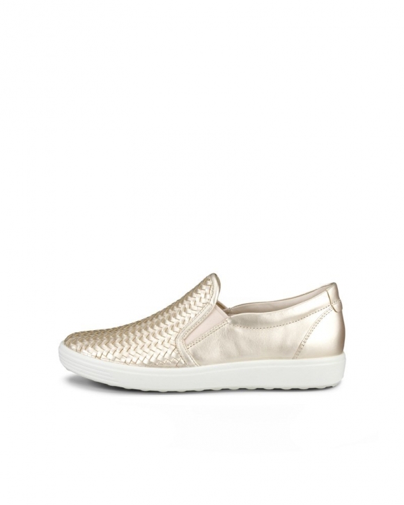 ECCO SOFT 7 Damen Slip-On-Sneaker aus Leder - Gold
