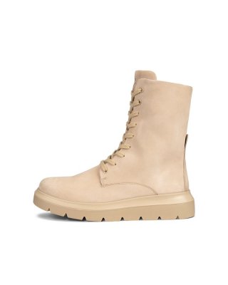 ECCO Nouvelle Damen Schnürstiefel aus Leder - Beige