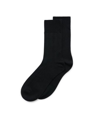 ECCO Herren Gerippte Socken - Schwarz ECCO Herren Gerippte Socken - Schwarz