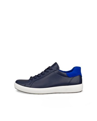 ECCO Soft 7 Herren Ledersneaker - Blau