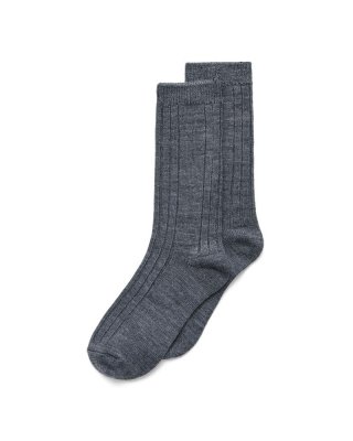 ECCO Unisex Halbhohe gerippte Socken - Grau