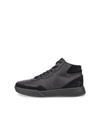 ECCO STREET COURT Herren High Top-Ledersneaker - Schwarz