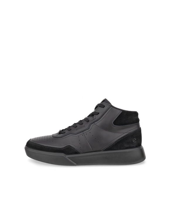 ECCO STREET COURT Herren High Top-Ledersneaker - Schwarz