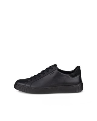 ECCO Street Tray Herren Ledersneaker mit Gore-Tex - Schwarz