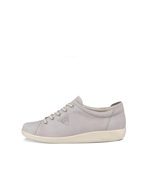 ECCO Soft 2.0 Damen Sneaker aus Nubukleder - Grau