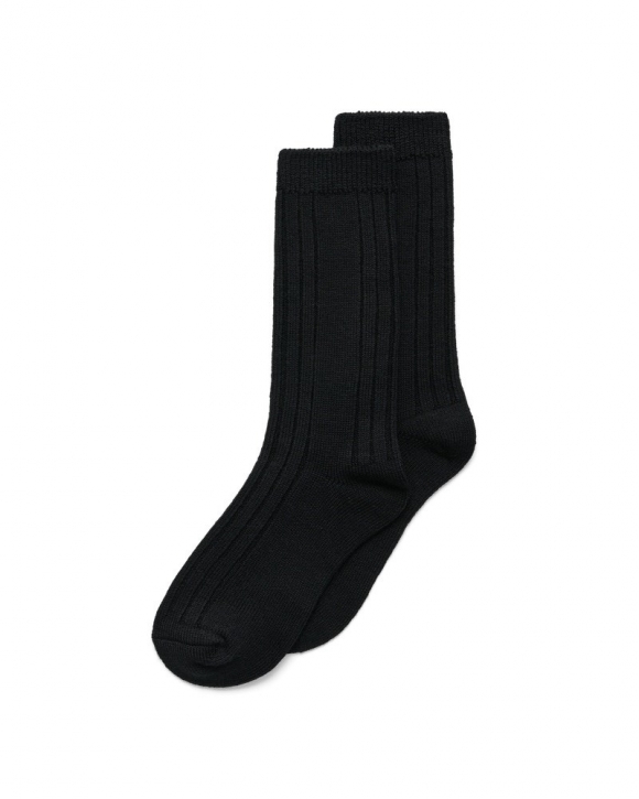ECCO Unisex Halbhohe gerippte Socken - Schwarz