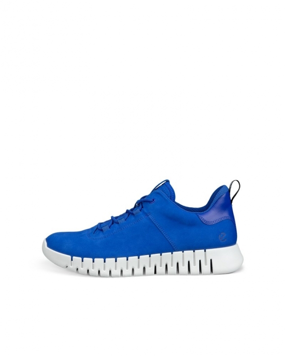 ECCO Gruuv Herren Sneaker aus Nubukleder - Blau