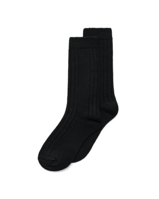 ECCO Unisex Halbhohe gerippte Socken - Schwarz