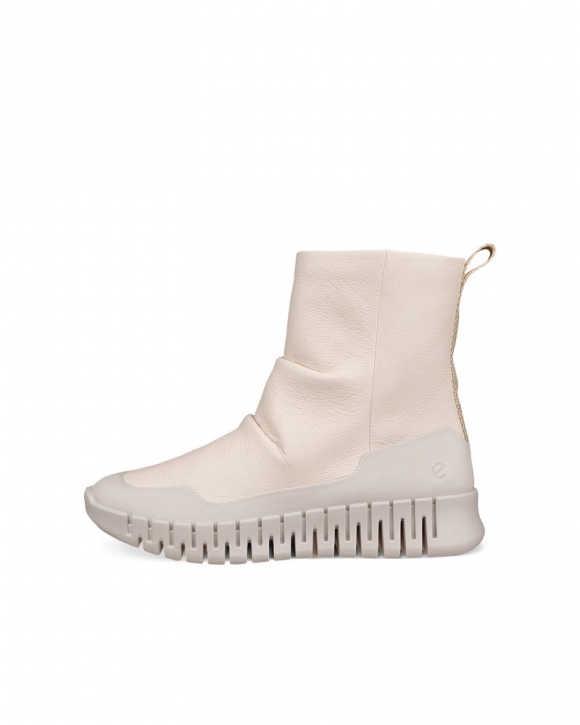 ECCO Gruuv Damen Halbhoher Stiefel aus Leder - Beige