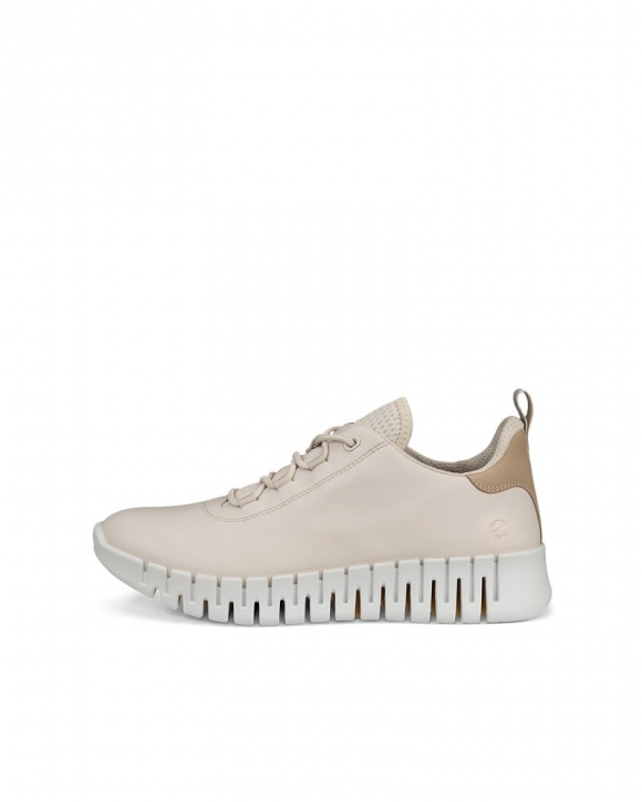ECCO Gruuv Damen Ledersneaker - Beige