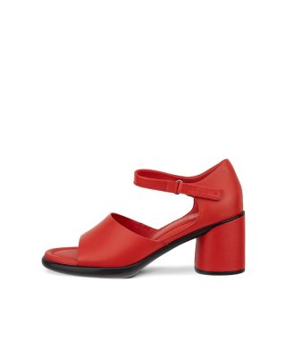 ECCO Sculpted Sandal LX 55 Damen Ledersandale mit Absatz - Rot