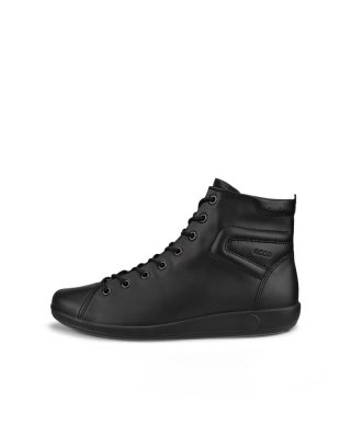 ECCO Soft 2.0 Damen High-Top Sneaker aus Leder - Schwarz ECCO Soft 2.0 Damen High-Top Sneaker aus Leder - Schwarz