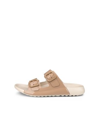 ECCO Cozmo Damen Ledersandale mit zwei Riemen - Beige