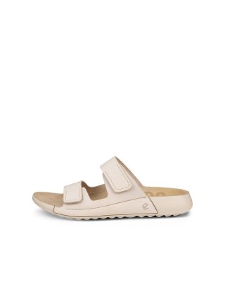 ECCO Cozmo Damen Nubuksandale mit zwei Riemen - Beige