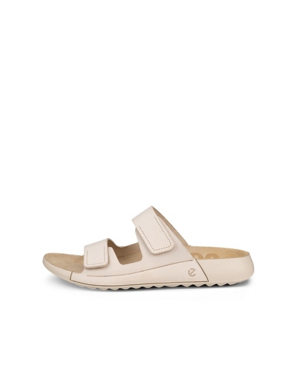 ECCO Cozmo Damen Nubuksandale mit zwei Riemen - Beige ECCO Cozmo Damen Nubuksandale mit zwei Riemen - Beige