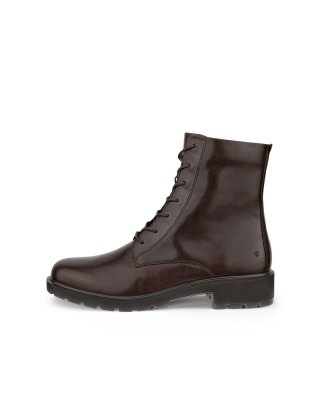 ECCO METROPOLE VIENNA Damen Schnürstiefel aus Leder - Braun