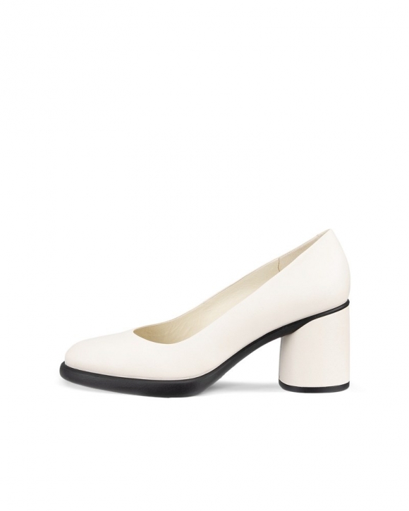 ECCO Sculpted Lx 55 Damen Lederpumps mit Blockabsatz - Weiß