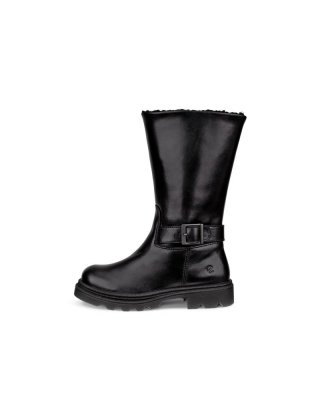 ECCO Grainer Kinder Wasserdichte Hoher Stiefel aus Leder - Schwarz