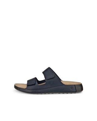 ECCO Cozmo Herren Nubuksandale mit zwei Riemen - Blau