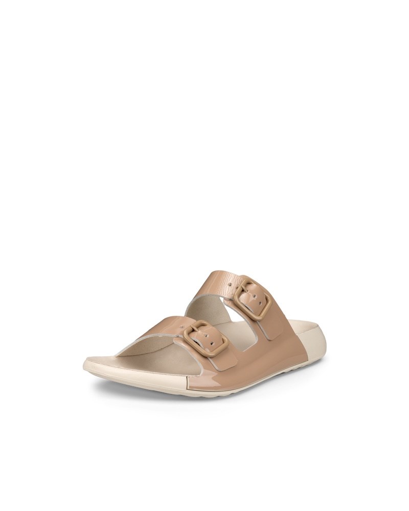 ECCO Cozmo Damen Ledersandale mit zwei Riemen - Beige
