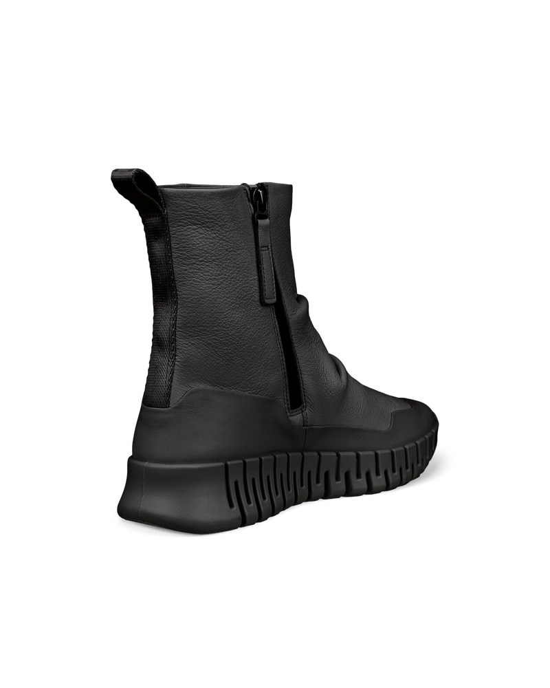 ECCO Gruuv Damen Halbhoher Stiefel aus Leder - Schwarz
