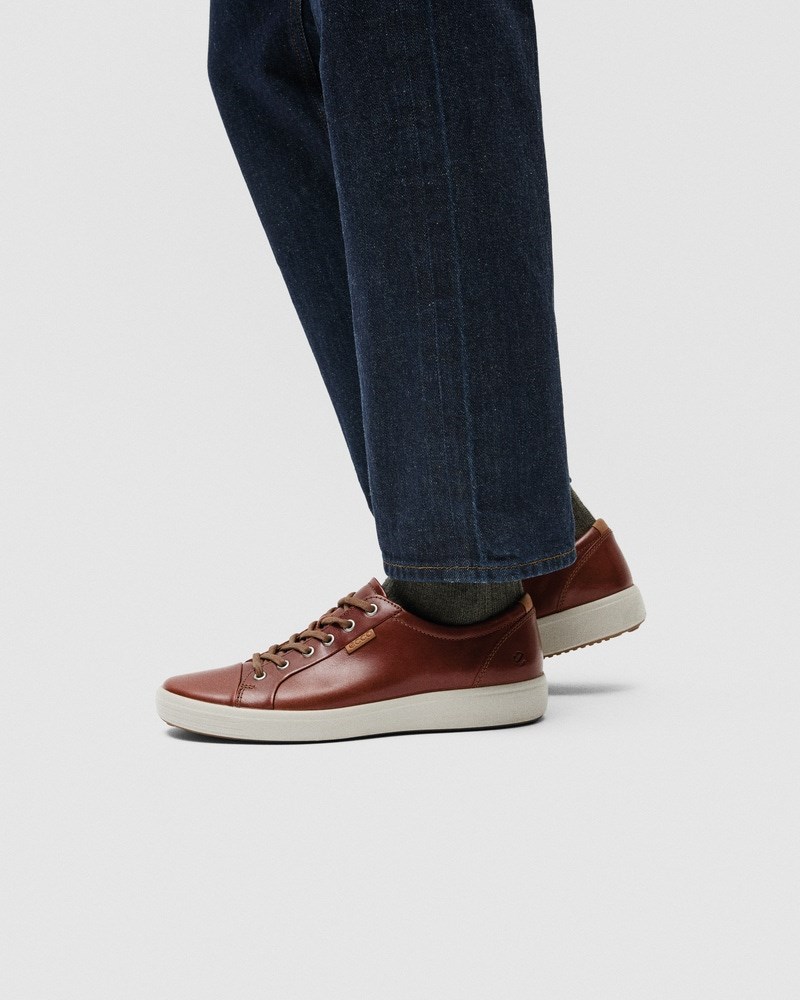 ECCO Soft 7 Herren Ledersneaker - Braun