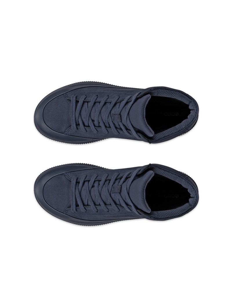 ECCO SOFT ZERO Damen Wasserdichte Halbhoher Stiefel aus Nubukleder - Blau