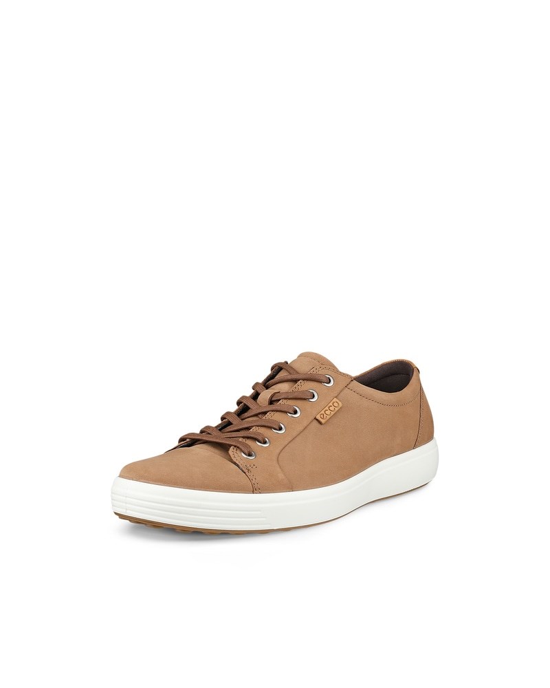 ECCO Soft 7 Herren Sneaker aus Nubukleder - Braun