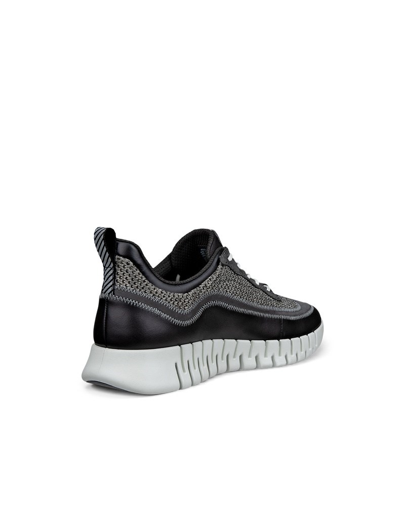 ECCO GRUUV Herren Ledersneaker - Schwarz
