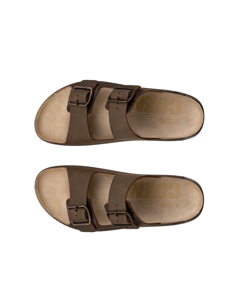 ECCO Cozmo Herren Nubuksandale mit zwei Riemen - Braun