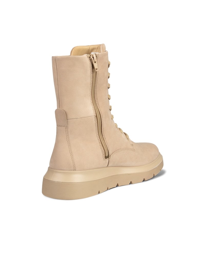 ECCO Nouvelle Damen Schnürstiefel aus Leder - Beige