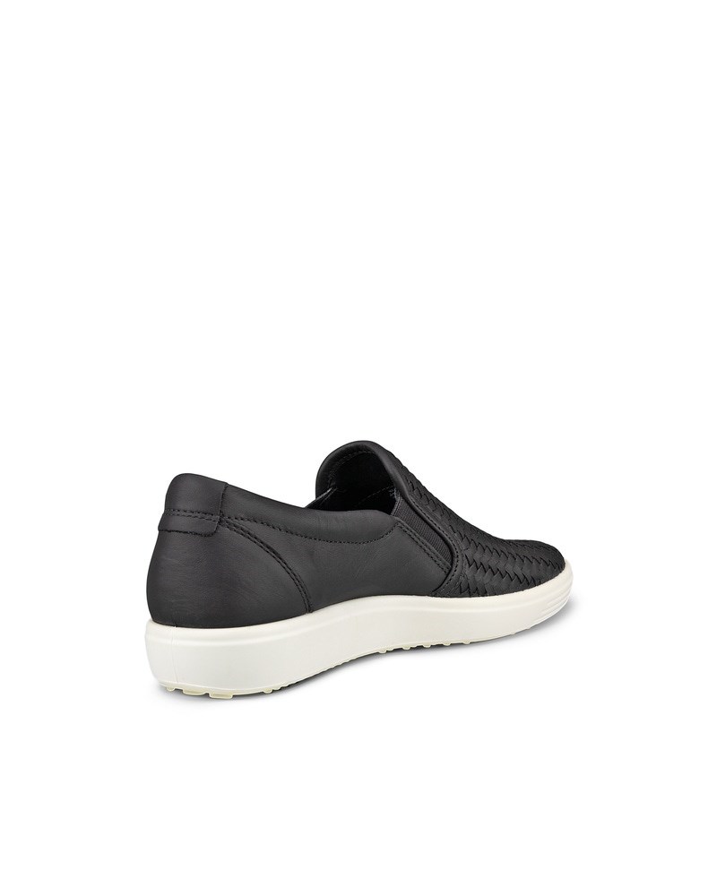 ECCO Soft 7 Damen Slip-on-Ledersneaker - Schwarz