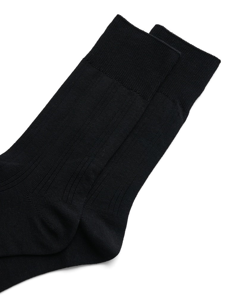 ECCO Herren Gerippte Socken - Schwarz