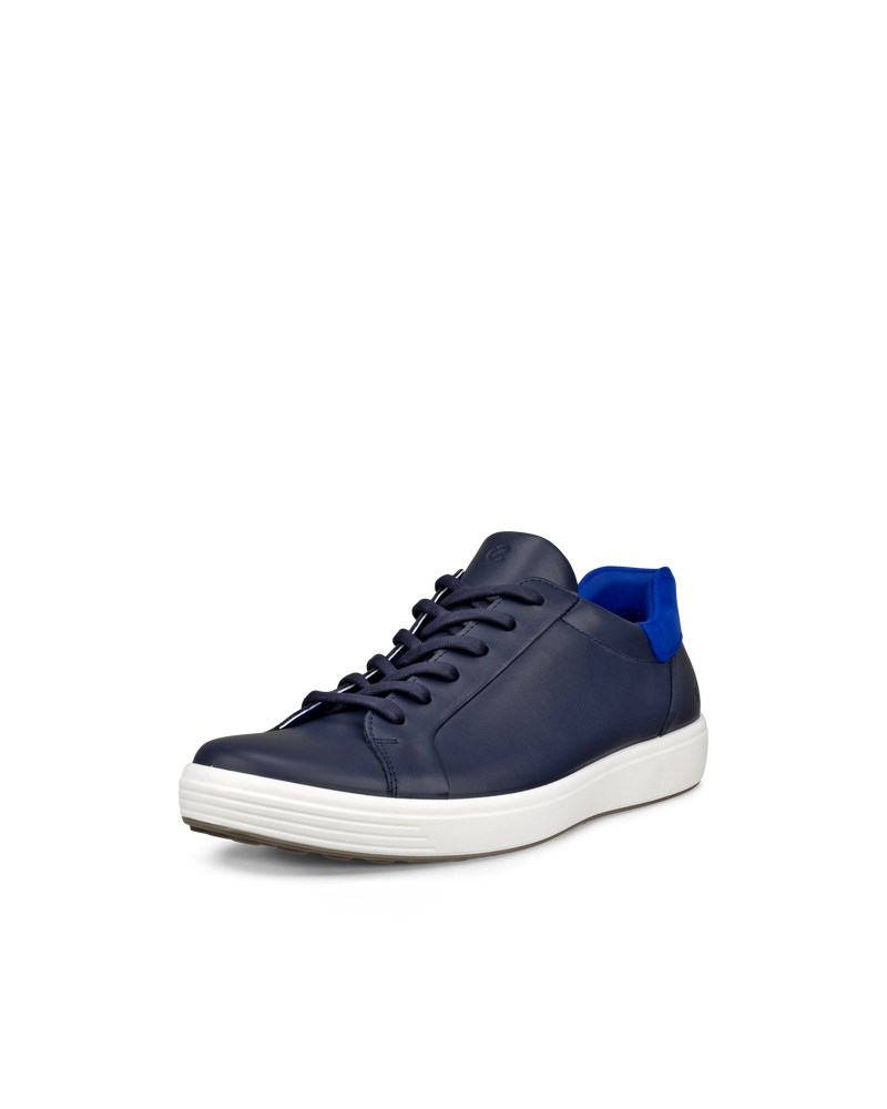 ECCO Soft 7 Herren Ledersneaker - Blau