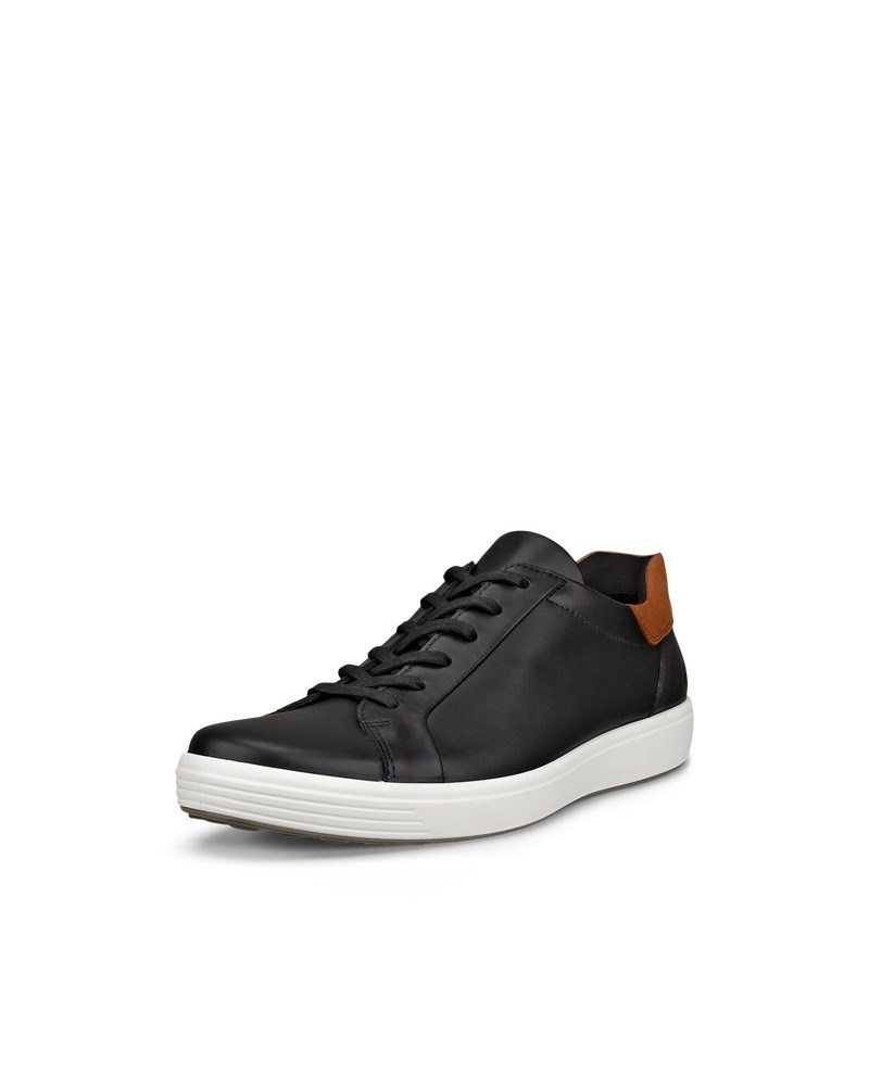 ECCO Soft 7 Herren Ledersneaker - Schwarz