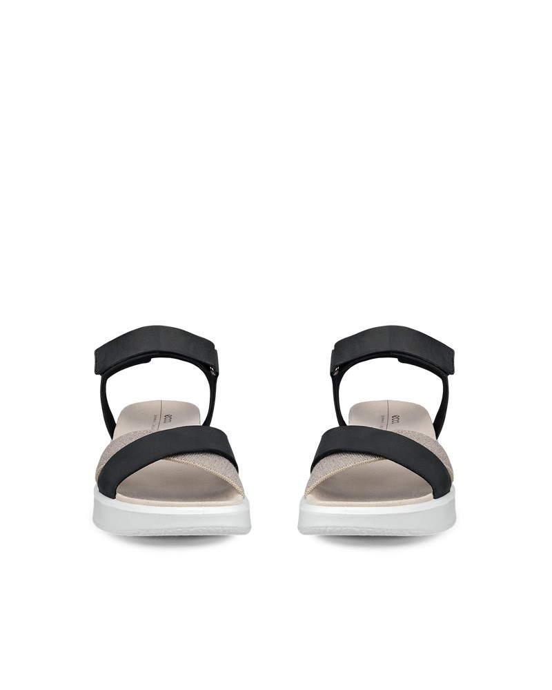 ECCO Flowt Wedge LX Damen Nubukleder Sandale mit Keilabsatz - Schwarz