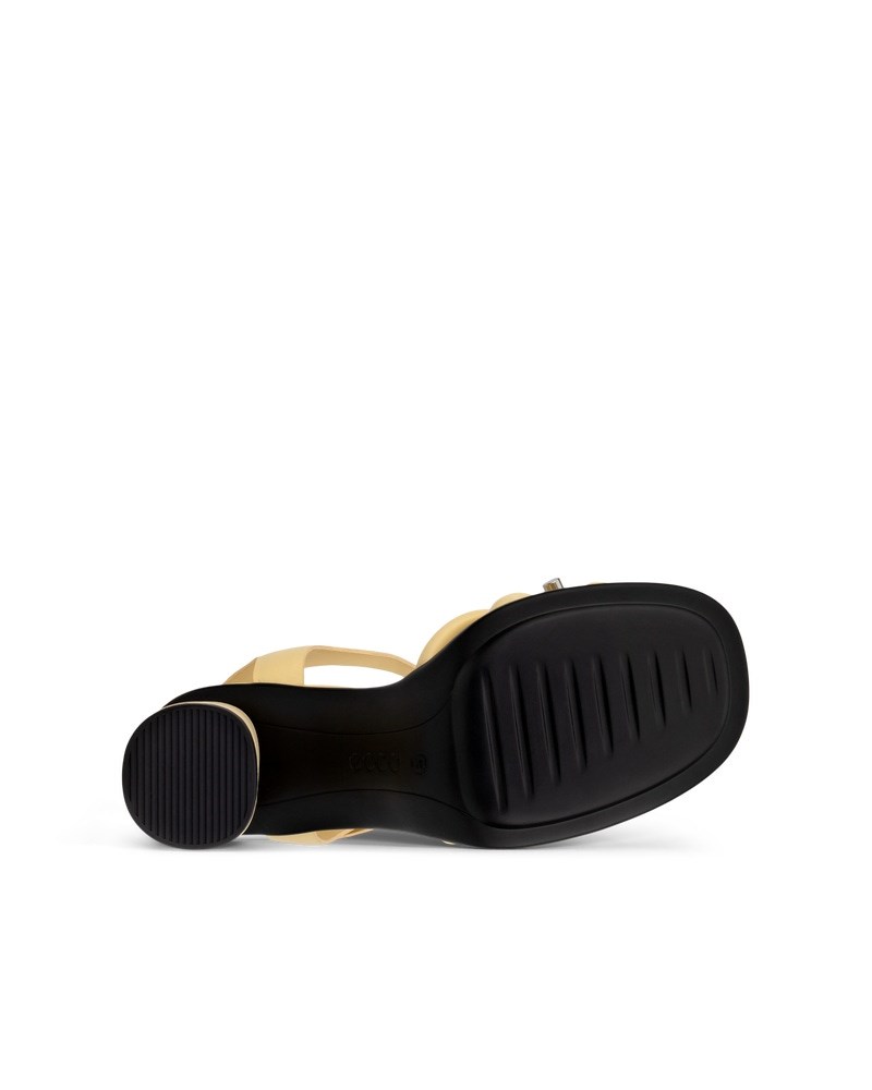 ECCO Sculpted Alba 65 Damen Ledersandale mit Absatz - Gelb