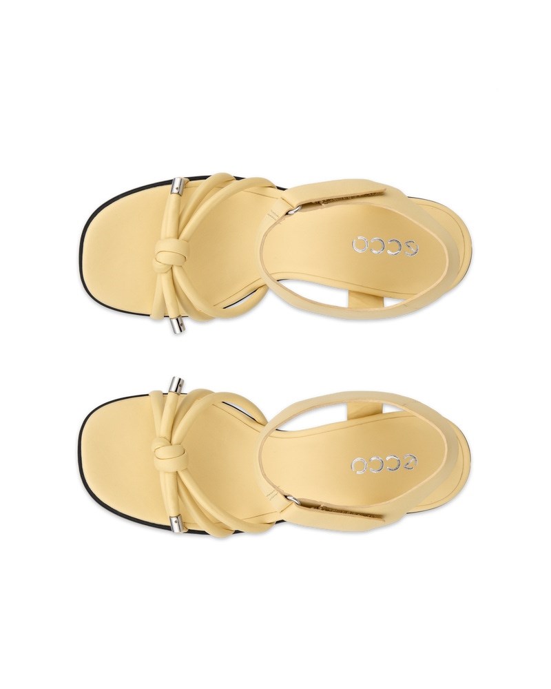 ECCO Sculpted Alba 65 Damen Ledersandale mit Absatz - Gelb
