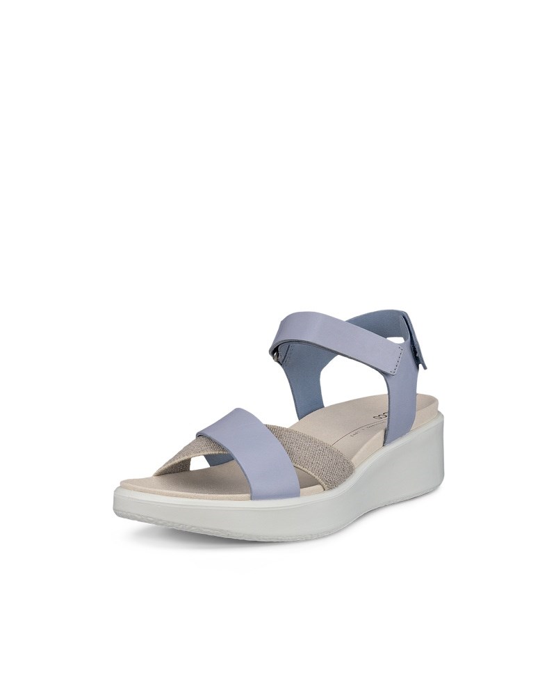 ECCO Flowt Wedge LX Damen Nubukleder Sandale mit Keilabsatz - Blau