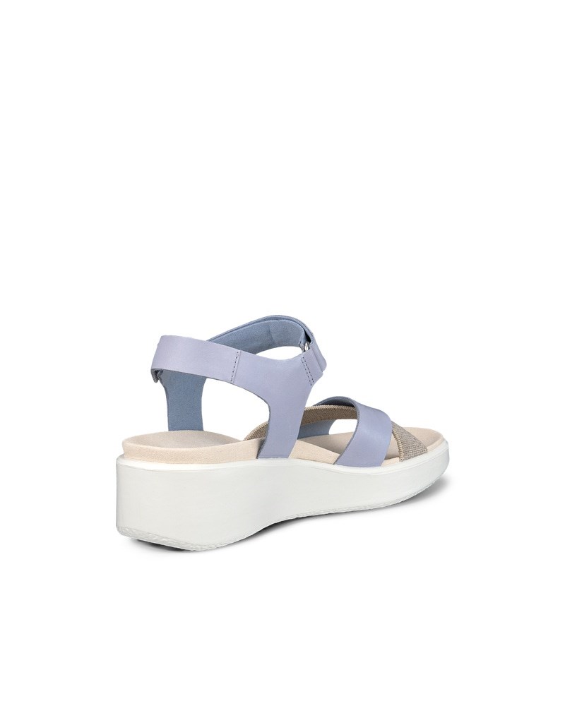 ECCO Flowt Wedge LX Damen Nubukleder Sandale mit Keilabsatz - Blau