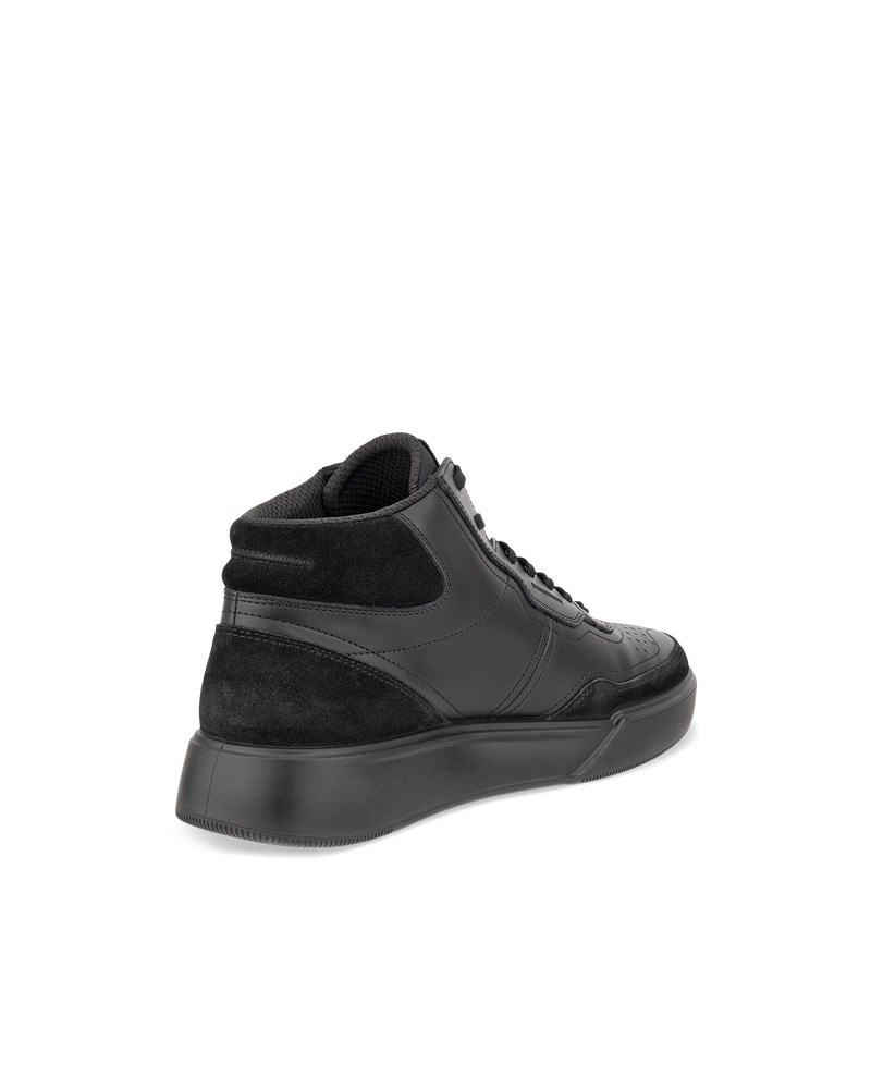 ECCO STREET COURT Herren High Top-Ledersneaker - Schwarz