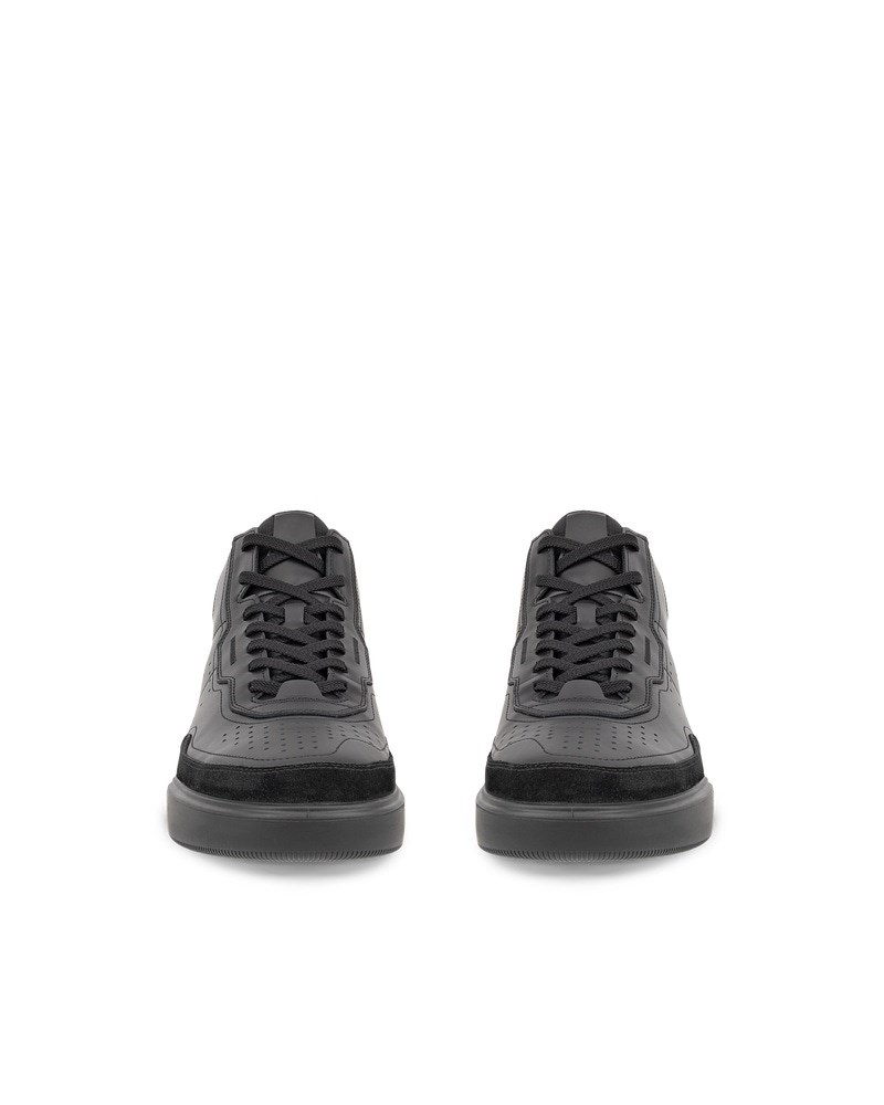 ECCO STREET COURT Herren High Top-Ledersneaker - Schwarz