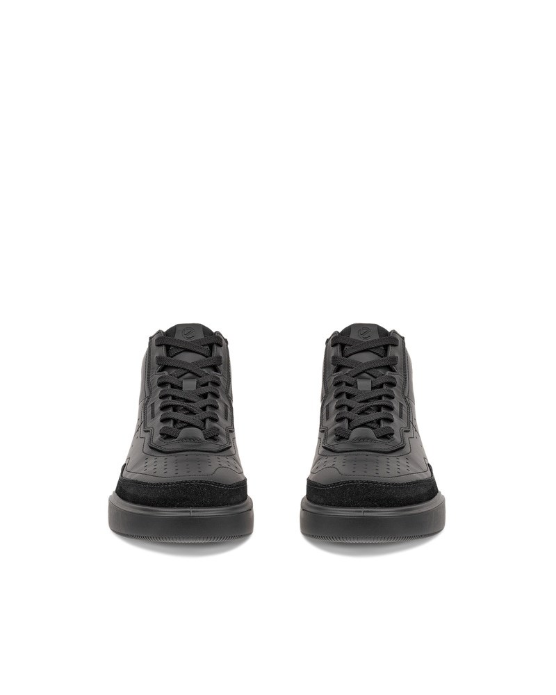 ECCO STREET COURT Damen High Top-Ledersneaker - Schwarz