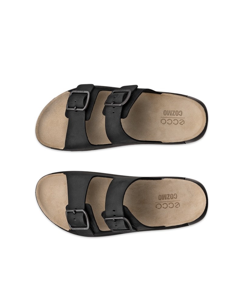 ECCO Cozmo Herren Nubuksandale mit zwei Riemen - Schwarz