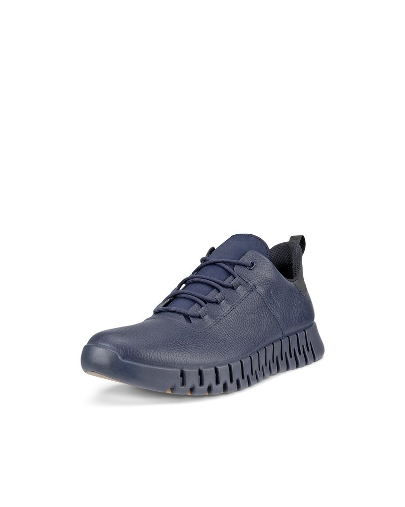 ECCO Gruuv Herren Ledersneaker mit Gore-Tex - Blau
