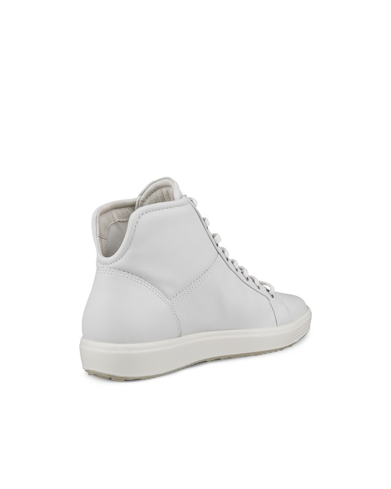 ECCO Soft 7 Damen High-Top Sneaker aus Leder  - Weiß