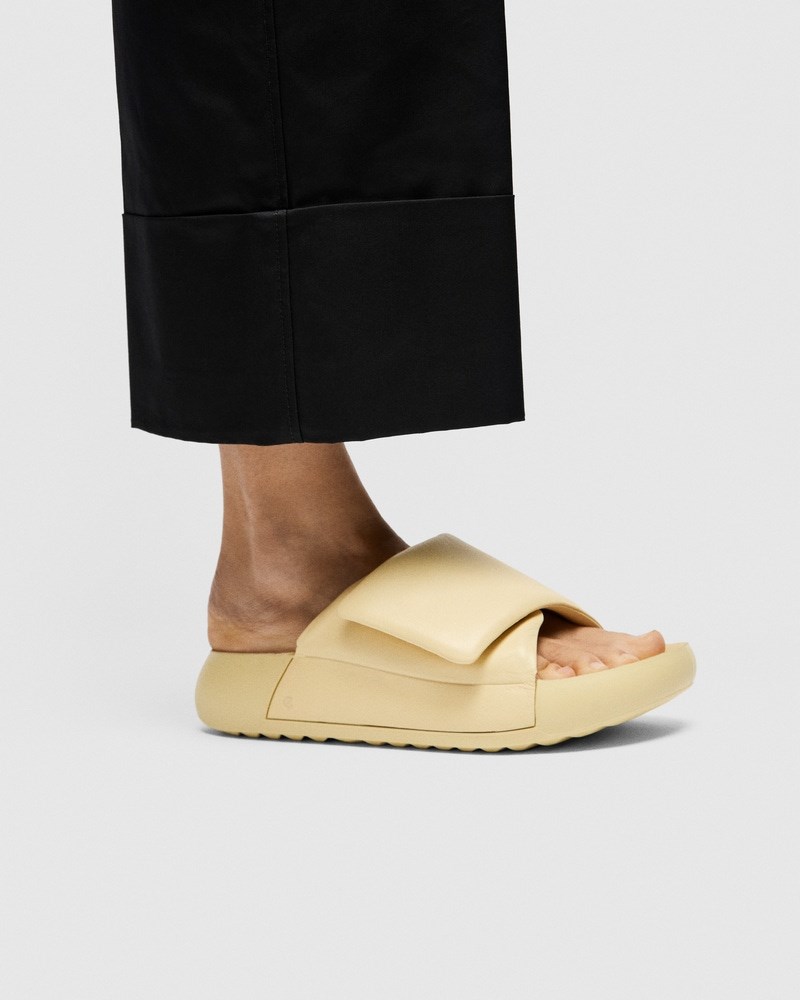 ECCO Cozmo PF Damen Ledersandale - Gelb