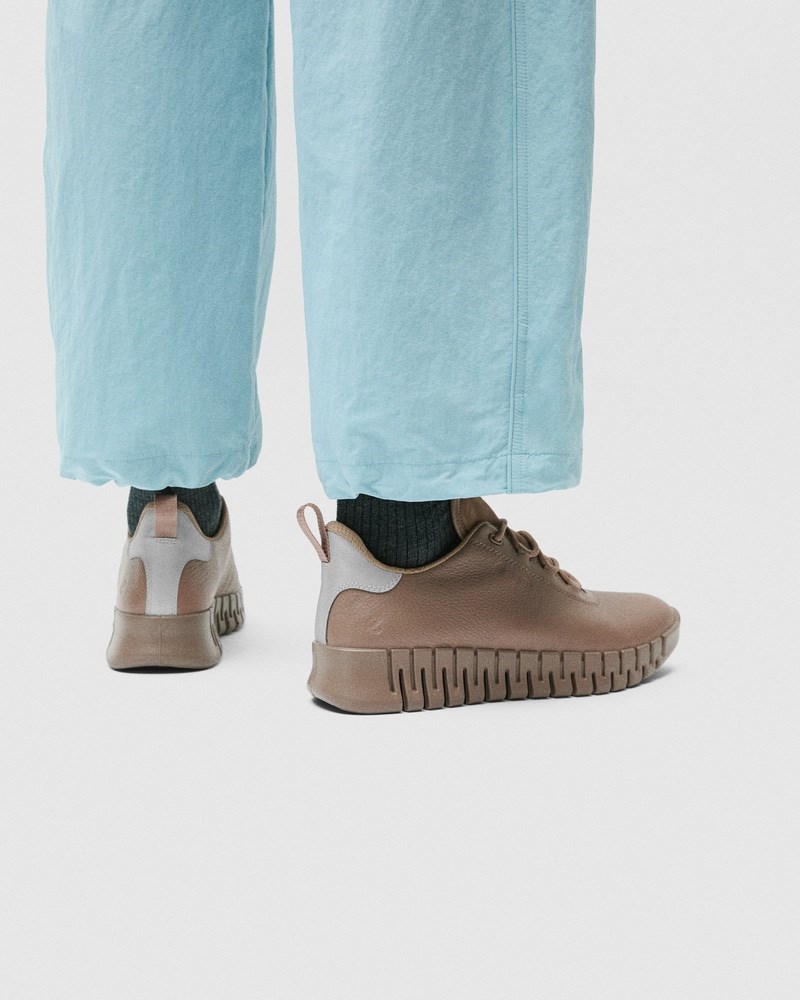 ECCO GRUUV Damen Ledersneaker mit Gore-Tex - Braun