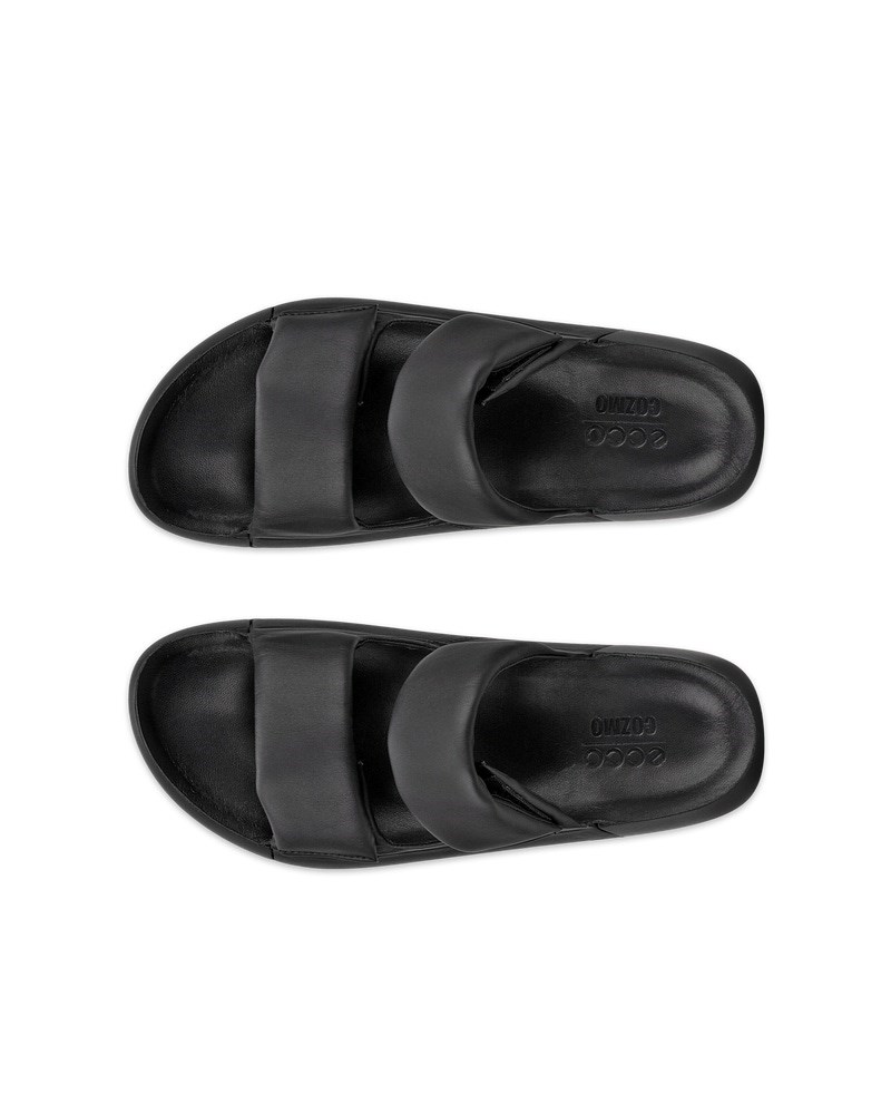 ECCO Cozmo PF Damen Ledersandale mit zwei Riemen - Schwarz